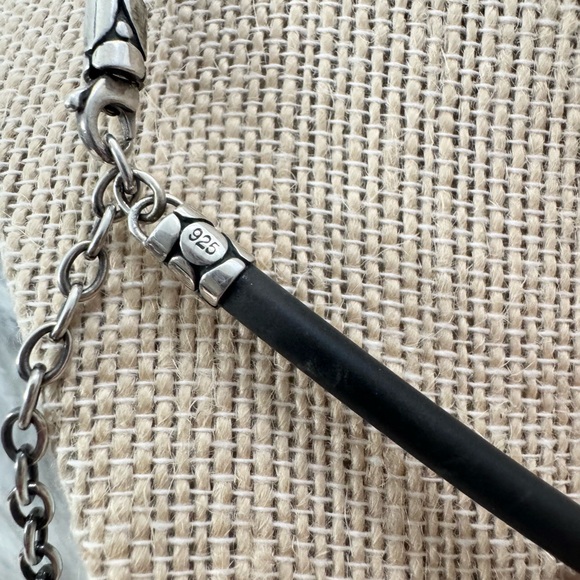 John Hardy .925 Kali Slide Black Rubber Cord Adjustable Necklace - Picture 6 of 7
